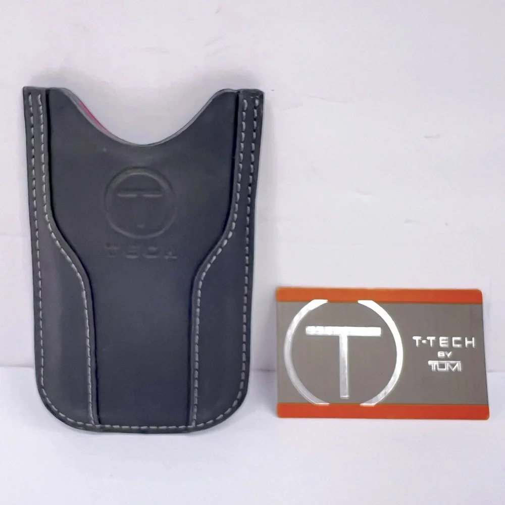 TUMI T-TECH, LARIAT GUSSETED CARD CASE, LEATHER, BROWN COLOR